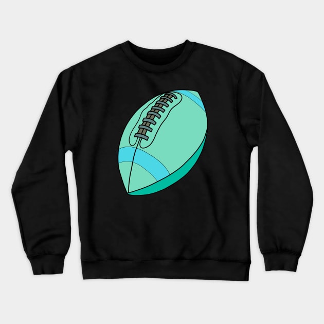 Blue Green Football Crewneck Sweatshirt by Josh Diaz Villegas